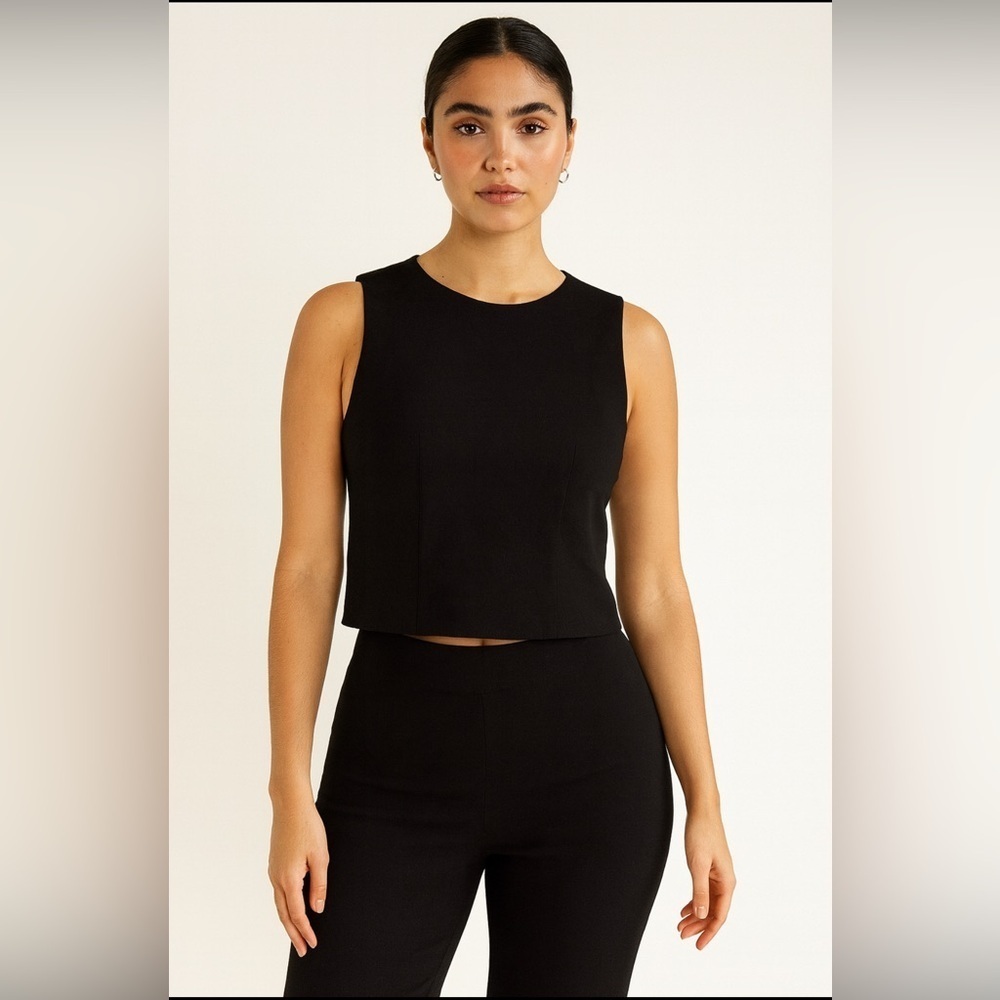 La Belle Elegant Black Sleeveless Top. Size-5